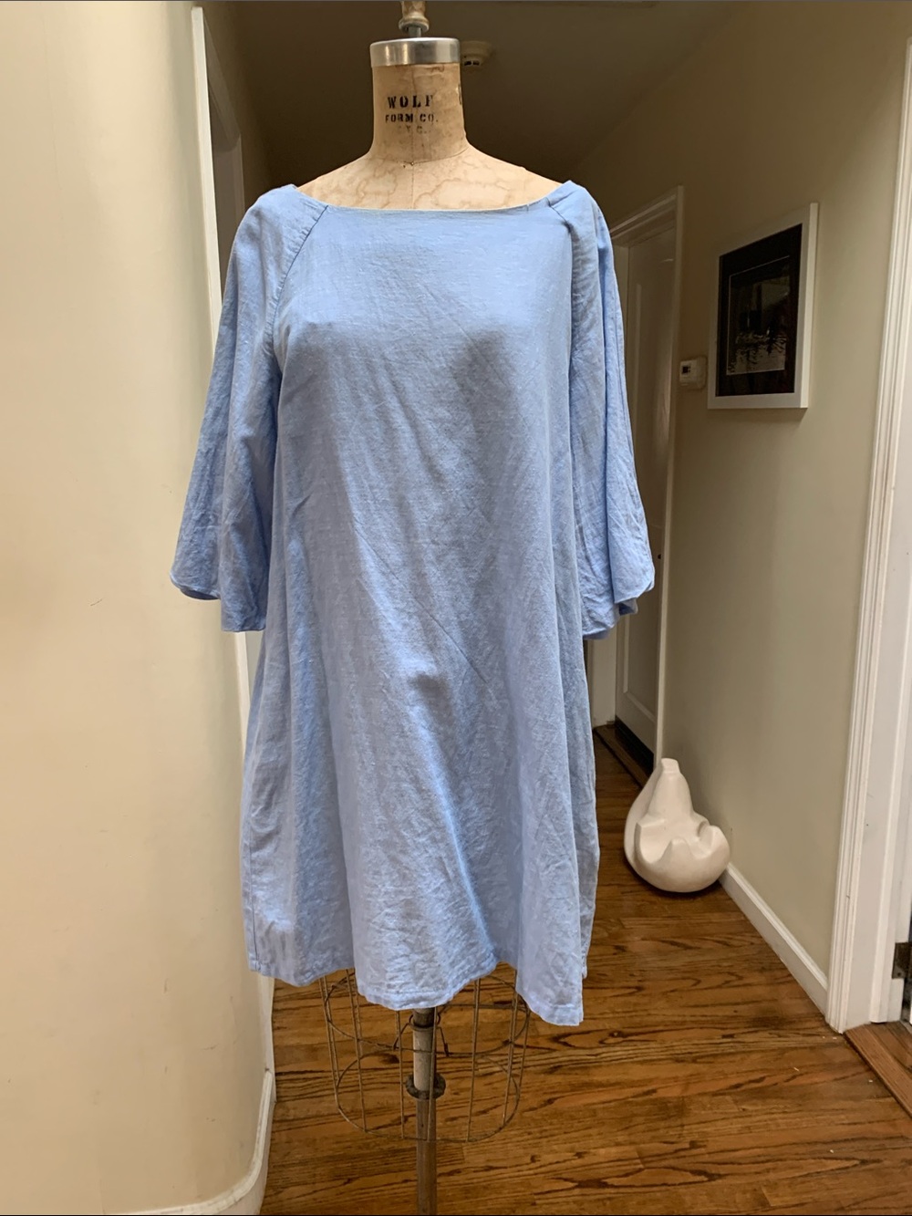 Zara Pale Blue Linen Dress